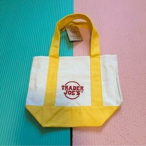 Trader Joe's Mini Canvas Tote Bag - Yellow BRAND NEW